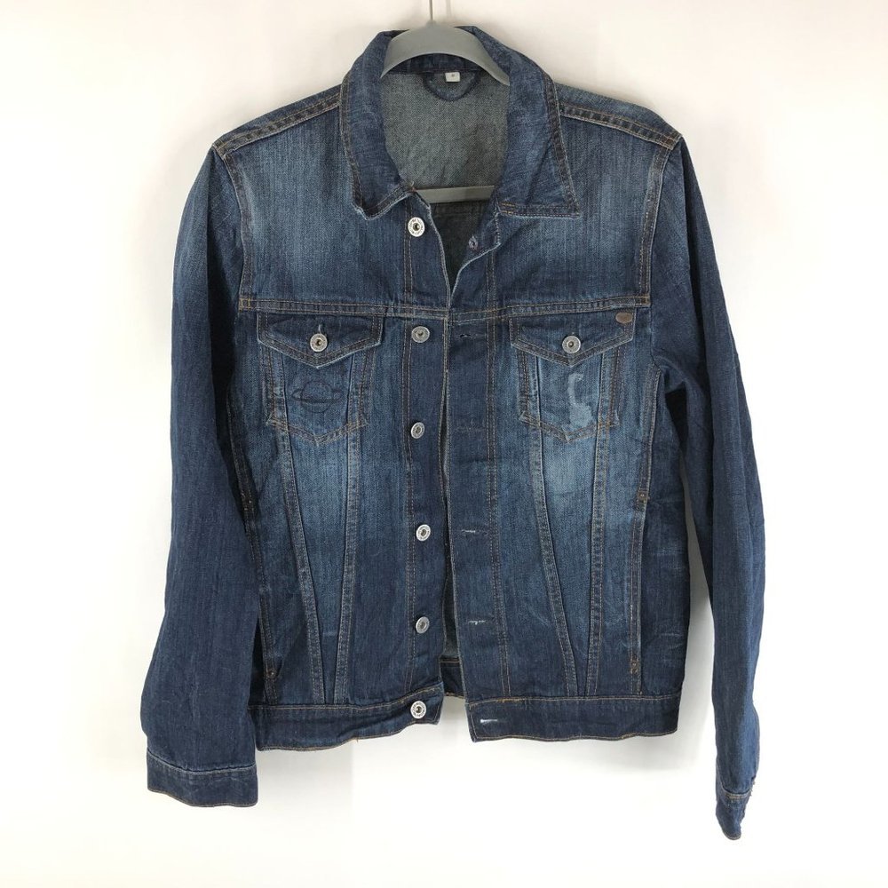 Mustang Mens Vintage Denim Jacket Cotton Dark Wash Blue S